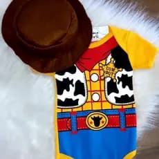 Body Bebê Temático Wood Body Chapéu Bori Mesversario cowboy