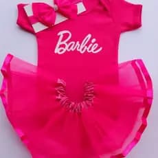 Body Bebê Mesversário Barbie Fantasia barbie saia & laço