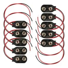 Conector Clip Para Bateria 9v Com Rabicho - 10 Peças