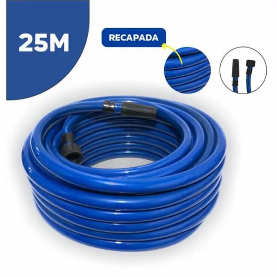 Mangueira De Jardim 25m Azul Recapada Multiflex Engate Bico
