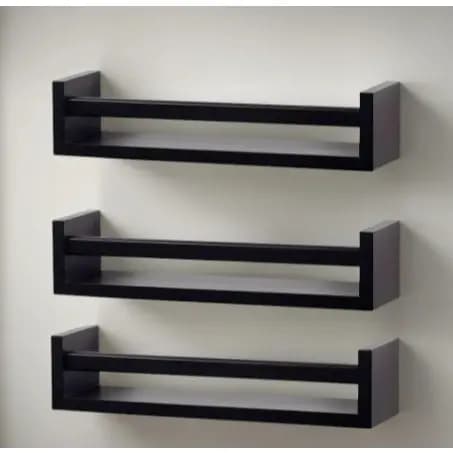 3 Prateleira Preto/Branco Organizadora cozinha, sala, Banheiro, Nicho Revisteiro, temperos condimentos