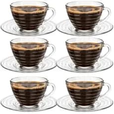 Jogo Xícaras Café Diamont 12 Peças Vidro Incolor 200ml