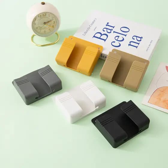 Kit 4 Suporte Adesivo Multiuso De Parede Para Celular Controle Remoto Sem Furos Material Premium