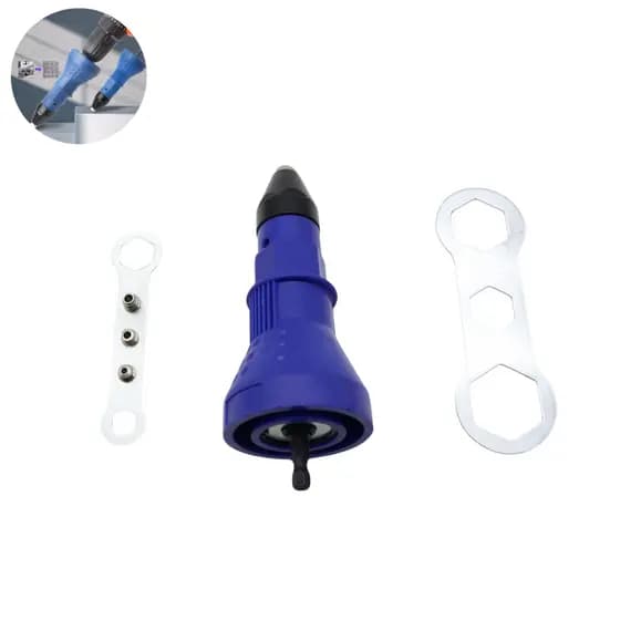 Adaptador Rebitadeira Cabeçote Suporte Rebite 4 Bicos 2.4-4.8mm Para Parafusadeira E Furadeira Prático