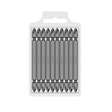Kit 10 Peças Bits Ponteira Dupla Philips 100mm Aço Vanádio Imantado Ph2 Para Parafusadeira Profissional