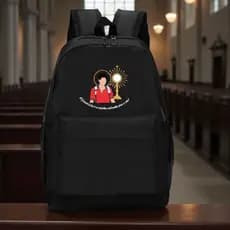 Mochila Católica Carlo Acutis - Leve Espaçosa com Porta Garrafinha sk 02