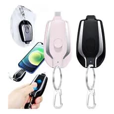 Kit Chaveiro Power Bank 1500mAh Portátil – Carregador de Emergência p/ iPhone e Android