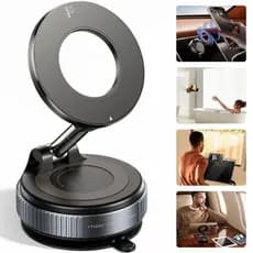 Suporte Magnético 360° Dobrável p/ Celular com Sucção a Vácuo Forte – Carro Mesa Parede