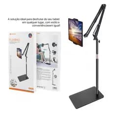 Suporte De Chão Para Celular E Tablet Ajustável E Telescópico Cantiléver Metálico