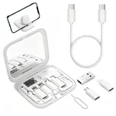 Adaptador Estojo De Cabos 9 EM 1 Multifuncional 60W Carregamento Turbo Estojo De Armazenamento