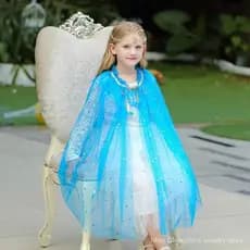 Capa De Frozen 80cm Feminina Infantil Fantasia Para Festa Princesa