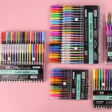 Kit com 12/24/36 Cores Caneta 1.00 mm Gel ColorGel Tinta Glitter Pastel Neon Metal Escolar