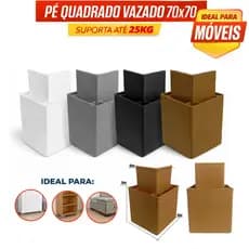 Kit 4/6/8/10/20 Pés Branco Para Guarda Roupas Rack Armario Gabinete 70X70X70mm