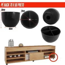 Kit 4/6/8/10/12/20 Pezinho Para Móveis Cômoda Armário Pé Rack Preto Reforçado Gabinete