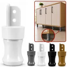 Pé Redondo Branco P/ Canto de Armário Móveis Pezinho Regulável 58X90mm Sofá Cama Roupeiro