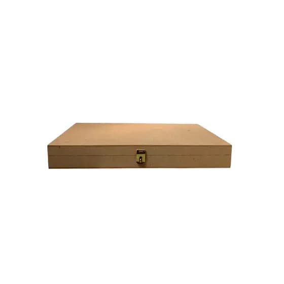 Caixa Dobradiça Organizadora com Fecho Personalizado 36x21x5 Mdf Madeira