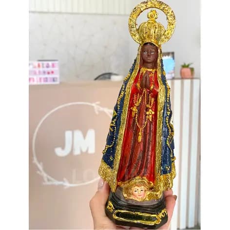 Nossa Senhora Aparecida Resina Com Resplendor 20cm