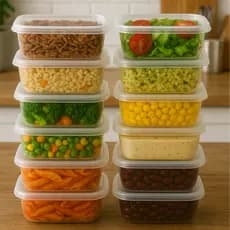 Kit 10 Potes Plástico 500ml Bpa Free Transparentes Marmitas Fitness Microondas Freezer Organizador Alimento