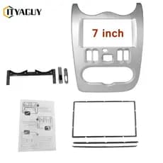 Moldura De Rádio Para Carro 2 Din RENAULT Logan Sandero DACIA Duster Double Fascia DVD Adaptador De Estrutura CD Painel Dash Trim Bezel