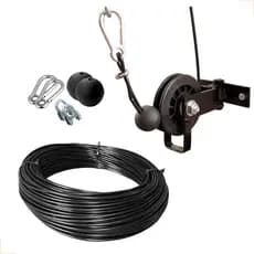 Kit Polia Baixa Articulada + Cabo de Aço com Bolinha Grampo e Mosquetão