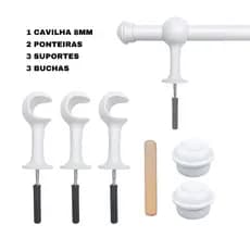 Varão de Madeira Para Cortinas de Quarto, Sala e Cozinha.