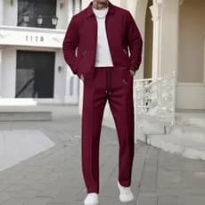 Primavera outono novo estilo masculino Waffle europeu americano comércio exterior cordão esportes calças casuais terno