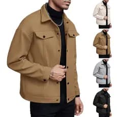 Outono inverno lapela lã nova jaqueta masculina Casual esportes jaqueta de negócios
