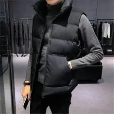 Colete de algodão masculino outono inverno colete versão coreana na moda Casual para baixo inverno jaqueta de algodão