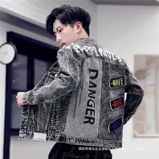 Jaqueta jeans masculina primavera outono versão coreana na moda Retro All-Match jaqueta ins Street Wear bonito único rou