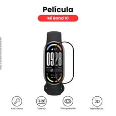 Película Protetora 3D Para Xiaomi Mi Band 10 Anti Risco Alta Transparência Fácil Aplicação Proteção Total Tela