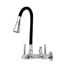 Torneira Cozinha Gourmert Flexível Cone Preto e Cromado 2 jatos Com Saida Purificador Filtro abs 1/4 6,4 mm