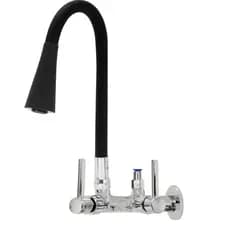 Torneira Cozinha Flexível Parede Cone Preto abs Com Saida Filtro Purificador 1/4 6,4 mm