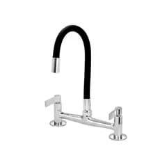 Torneira Misturador Gourmet Flexível Color Preto Bancada Mesa Pia Metal 1/4 de Volta Volante c65