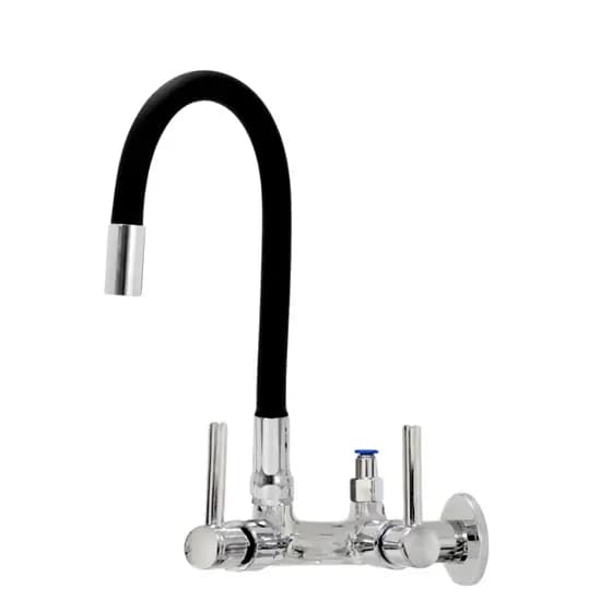 Torneira Cozinha Parede Tubo Flexível Preto abs Com Saida Adaptador Purificador Filtro 1/4 6,4 mm