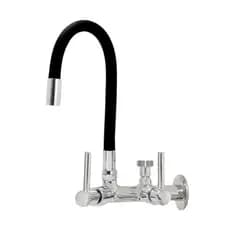 Torneira Cozinha Flexível Preta Parede Com Saida Adaptador Para Maquina de Lavar e Purificador Filtro 3/4