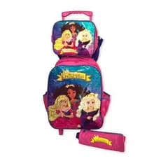 Kit Mochila Escolar Infantil Princesas Rosa Conjunto Escolar 3 Pecas Infantil