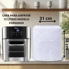 Capa Protetora para Air Fryer 12 Litros - Modelo Forninho 100% Poliéster - Lançamento Airfryer