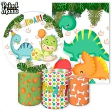 Capas Paineis de Festa Sublimados Vários Modelos Tema  Dino-Baby
