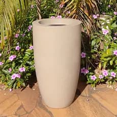 Vaso para Planta Sala Coluna Ibiza Cone M Decorativo Liso Marmorizado Luxo Resistente