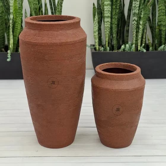 Kit 2 Vaso Grande para Jardim em Polietileno Resistente Sol Chuva Paisagismo Grafiato