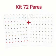 Kit 36 -72 Pares Brinco ponto de luz com pedrinha zircônia 3mm