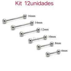 Kit 12/24 Piercing micro Bell  Reto / Industrial Varios Tamanhos