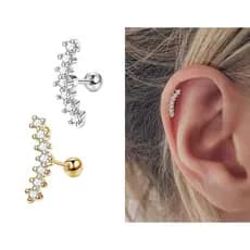 Piercing De Cartilagem De Aço Inoxidadel Com Zircônia