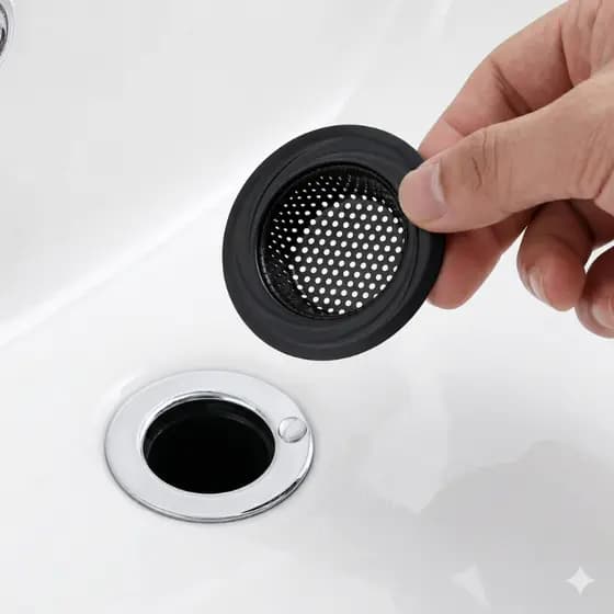 Ralo de Inox Para Pia Rustico Aço Inox Premium Moderno Preto / Black 9/7,5 Cm Alto Padrão