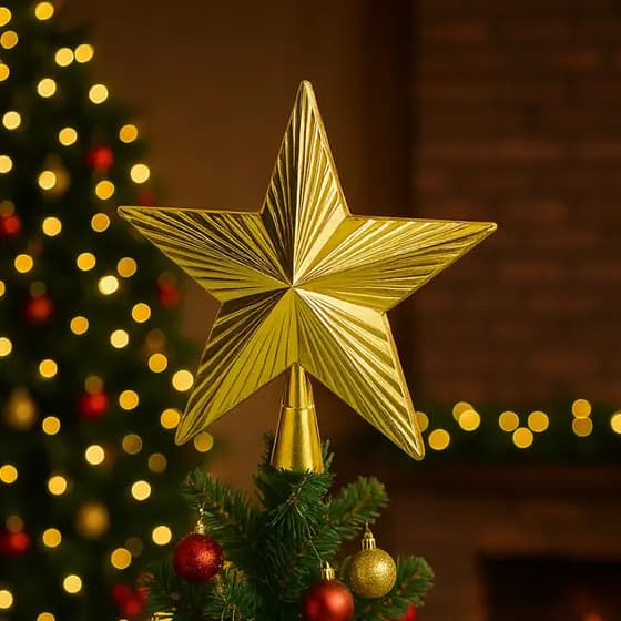 Estrela Ponteira Tamanho Ideal - Enfeite Natalino - Árvore de Natal 12cm