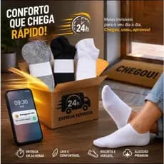 Kit Até 24 Pares De Meias Soquete Unissex Invisíveis Confortáveis e Práticas Alta Qualidade!
