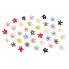 Kit 12 Piranhas Presilhas Mini Flor Cristal Diversas Cores Penteados Feminino Cabelo Longo e Curto Decorativo P/  Mulher