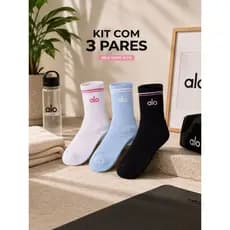 Kit até 12 Pares De Meias Cano Alto Academia Conforto Esportivas Casuais!