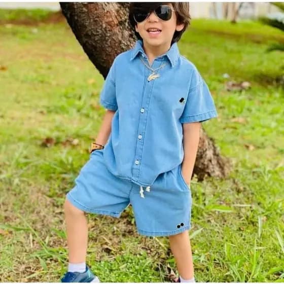 CONJUNTO INFANTIL JEANS  MAURICINHO MENINO