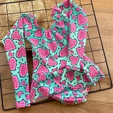 Maiô Infantil Manga Longa Biquini Menina/ Roupa de Banho Infantil / Moda Praia Verão